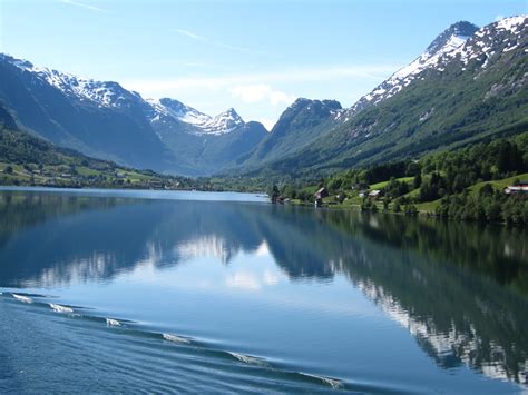 Gambar Pemandangan Gunung Danau Pegunungan Refleksi Fjord Waduk