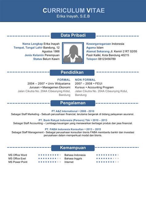 Contoh CV Lamaran Kerja yang Menarik Agar Diterima
