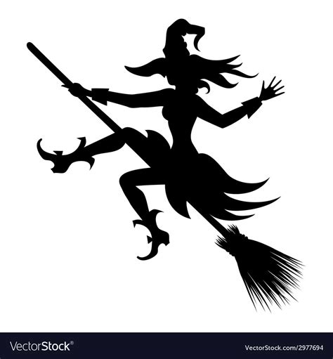 Flying Witch Silhouette Royalty Free Vector Image