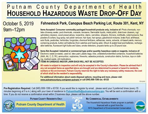 PCDOH Household Hazardous Waste Drop Off Day TAPinto