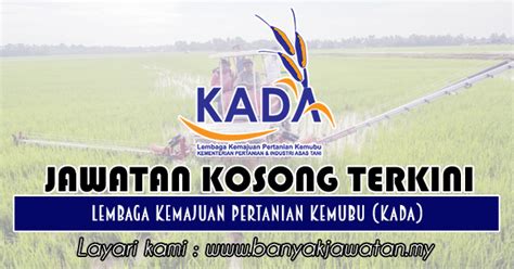 Jawatan kosong perbadanan pengurusan sisa pepejal & pembersihan awam (swcorp) tawaran adalah dipelawa daripada warganegara malaysia yan. Jawatan Kosong di Lembaga Kemajuan Pertanian Kemubu (KADA ...