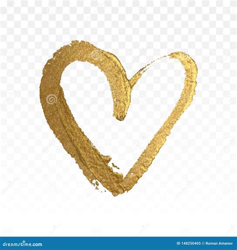 Gold Glitter Heart Isolated On White Stock Vector Illustration Of