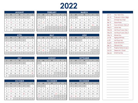 Malaysia Public Holiday 2022 Excel Format Codyteherring
