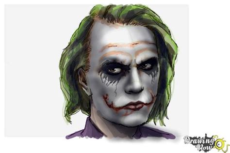 Drawn and rendered by me. How to Draw Heath Ledger As The Joker from Dark Knight - DrawingNow