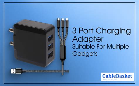Cablebasket 3 Usb Port Wall Adapter With 31a Fast Charging Triple Usb