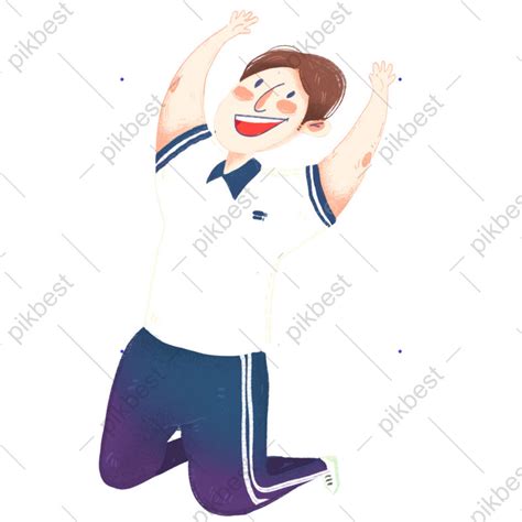 Drawing Cheering Cartoon Boy Element Psd Png Images Free Download