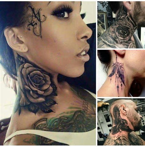 Amazing Neck Tats Neck Tattoos Women Girl Neck Tattoos Rose Neck