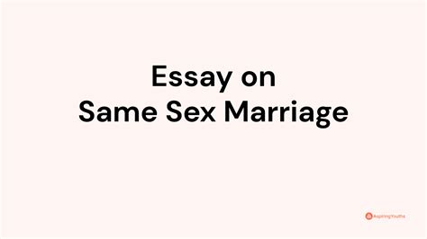 Essay On Same Sex Marriage