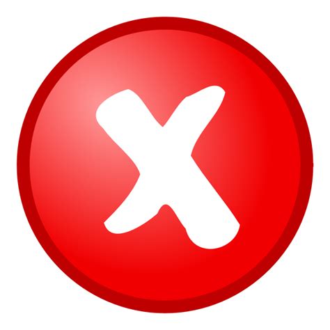 Red Cross Not Ok Vector Icon Free Svg