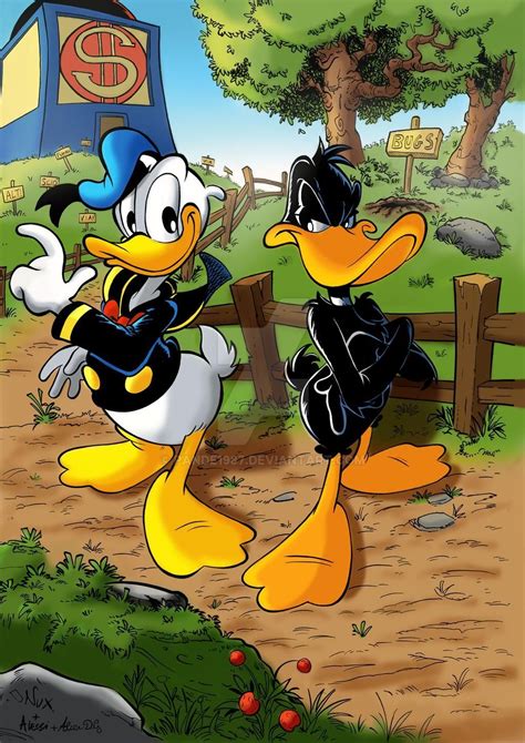 Donald And Daffy By Pande1987 On Deviantart Disney Art Classic Cartoon Characters Duck Cartoon
