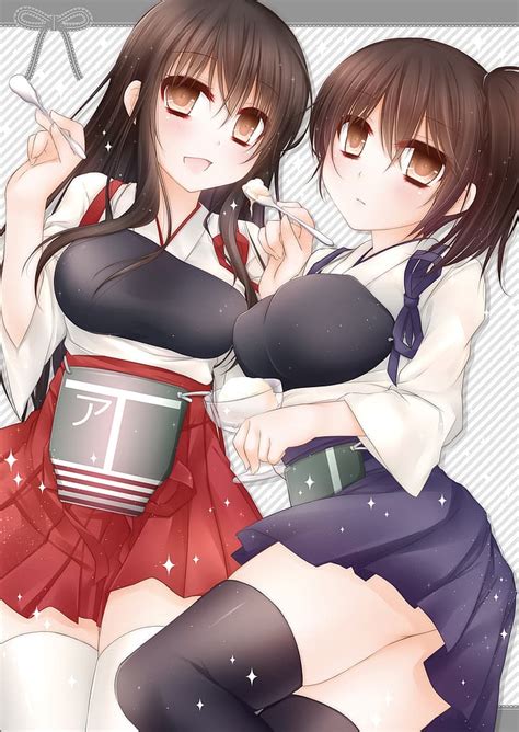 Anime Chicas Anime Kantai Collection Akagi KanColle Kaga KanColle Fondo De Pantalla HD