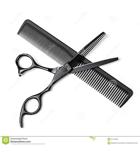 Scissors And Comb Stock Photo Image 57140296