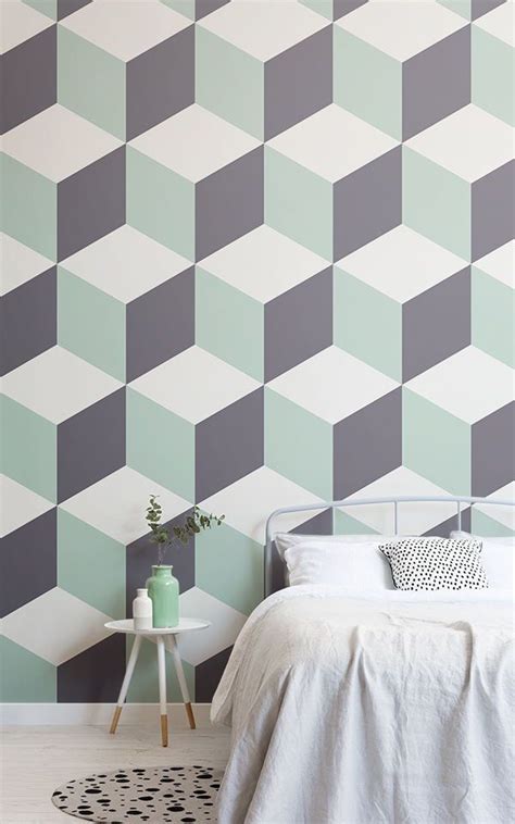 Geometric wallpaper is a great way of implementing some design flair