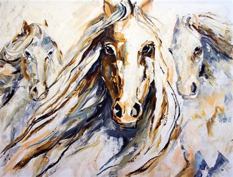 The Majesty Three 30 X 40 Large Abstract Horse Painting By Texas Equine