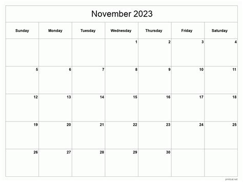 November 2023 Calendar Free Printable Calendar November 2023 Calendar