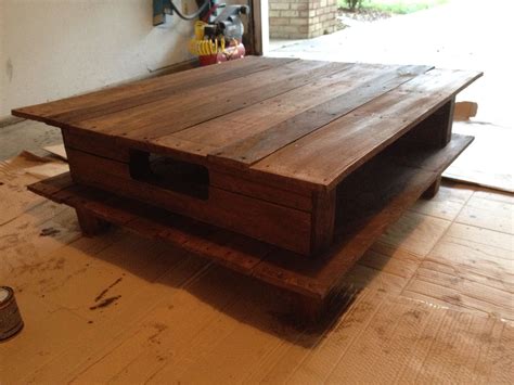 Coffee Table Made Out Of Two Pallets Taken Apart And Put Back Together