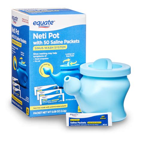 Equate Neti Pot with 50 Saline Packets Sinus Wash System - Walmart.com