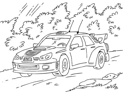 It features a stylish race car zooming down the track. Rally Car coloring page - Coloring Pages 4 U