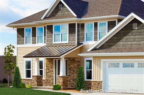 Vertical vinyl siding comes in different profiles and dimensions to accommodate a wide variety of design styles. RoughSawn Cedar Staggered EZ New 2014 Profile | Vinyl ...