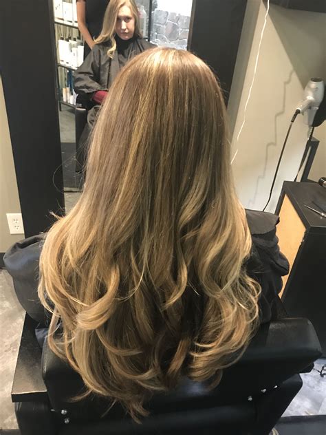 Long Layers Blended Roots Highlights Balayage Sombre Lightened Hair