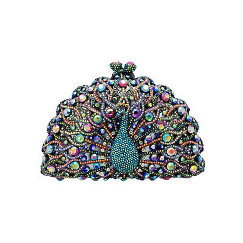 Swarovski Crystal Peacock Clutch Bag Multi 605 Liked On Polyvore