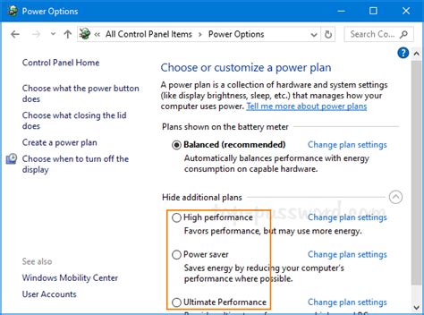 how to restore missing power plans in windows 10 8 password recovery