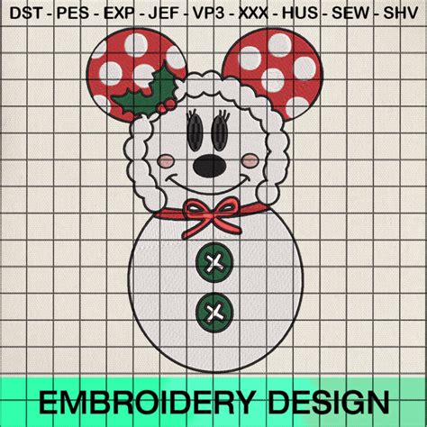 Snowman Minnie Embroidery Design Svglion