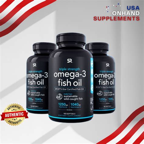 Usa Onhand Sports Research Omega 3 Fish Oil Triple Strength 1250