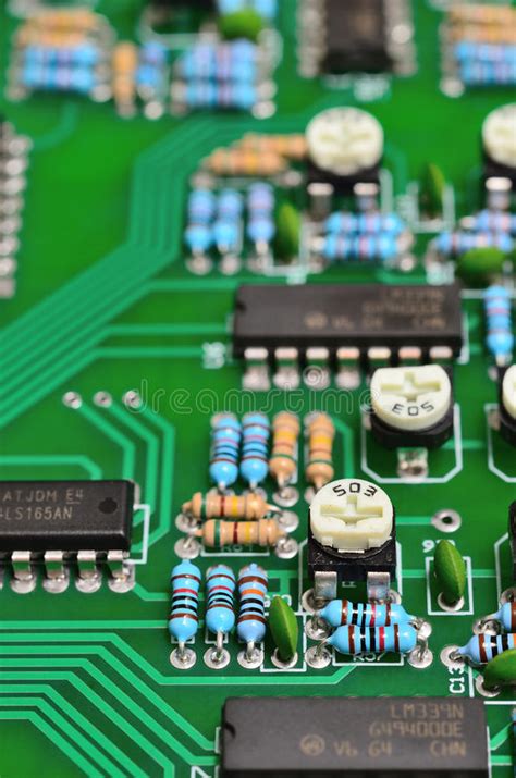 Detail Of An Electronic Printed Circuit Board Stock Image Image Of