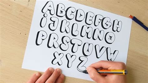 How To Draw Bubble Letters Step By Step Tutorial In 2020 Hand