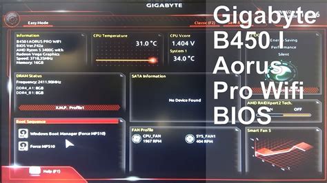 Gigabyte B450 I Aorus Pro Wifi Bios Youtube