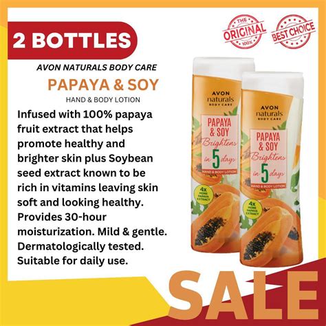 Avon Naturals Papaya And Soy Milk Lotion 400ml 2 Bottles Lazada Ph
