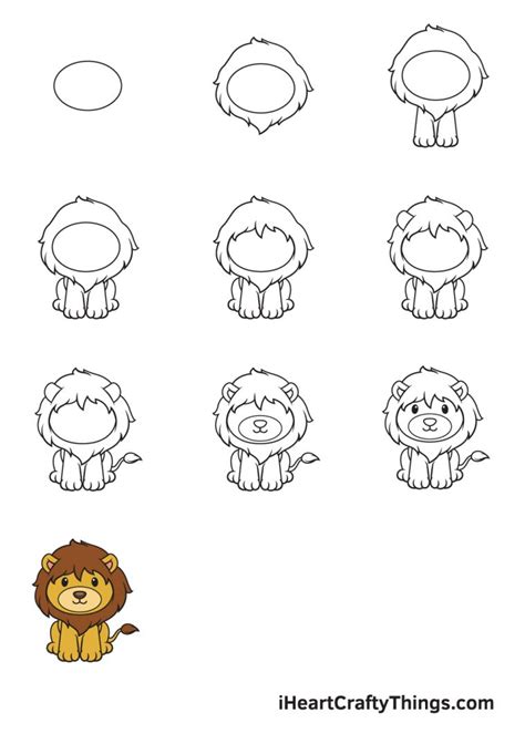 Lion Drawing How To Draw A Lion Step By Step
