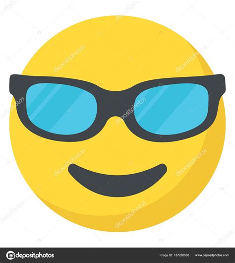 Cool Smiley Face Happy Emoji — Stock Vector © Vectorspoint 187280588