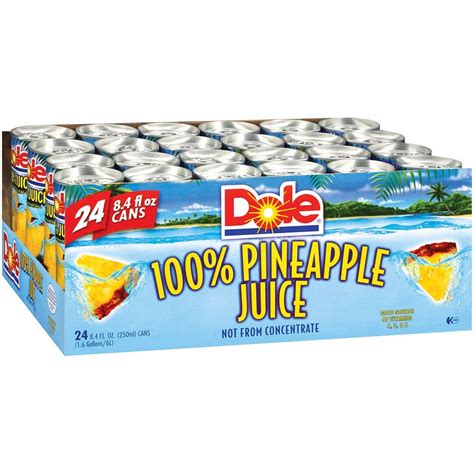 Dole® 100 Pineapple Juice 24 Cans 84 Oz Each