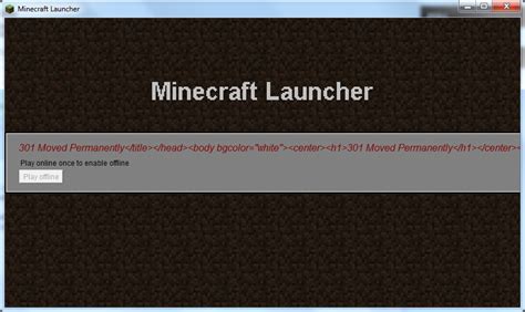 301 Moved Permanently Error Unmodified Minecraft