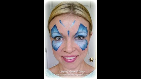 Easy Fast One Stroke Butterfly Face Painting Youtube