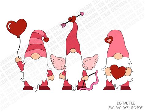 Cute Valentine Gnomes Svg Gnomes Svg Gnome Svg Valentine Etsy