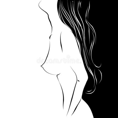 Beautiful Nude Woman Silhouette Stock Vector Illustration Of