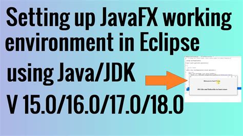Setting Up Javafx Working Environment In Eclipse Using Java Jdk Version