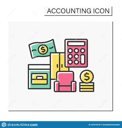 Tangible Assets Color Icon Stock Vector Illustration Of Calculate