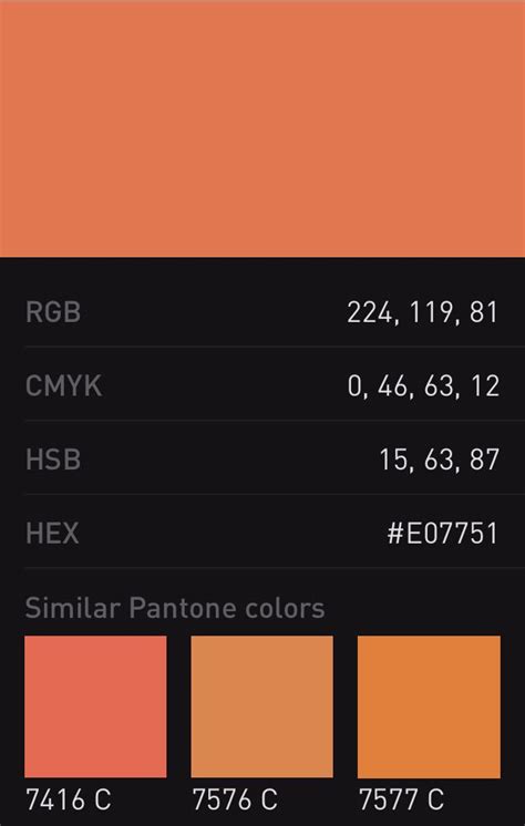 An Orange And Black Color Scheme With The Names Of Colors In Each