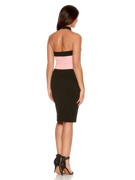 Pink And Black Lace Trim Bodycon Dress Quiz Clothing Bodycon Dress Dresses Skirt Set