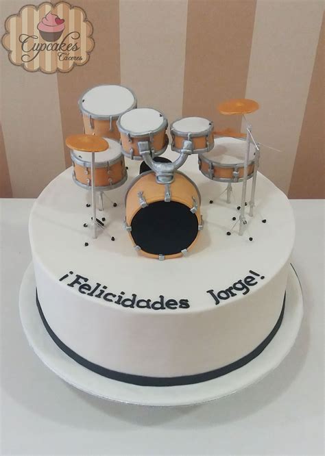 Tarta De Cumpleaños Con Batería Hecha En Fondant Drums Cake Tartas