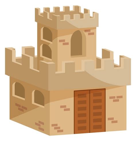 Icono De Dibujos Animados De Juguete Castillo Medieval Torre De Piedra