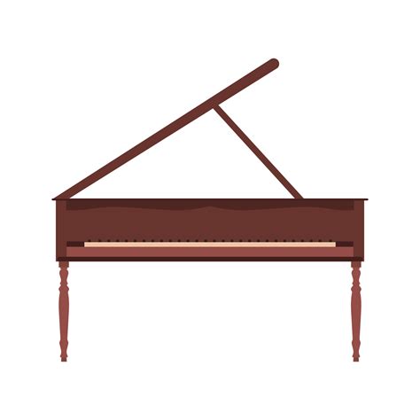 Grand Piano Vector Illustration Music Keyboard Instrument Classic Piano With Key Concept Design