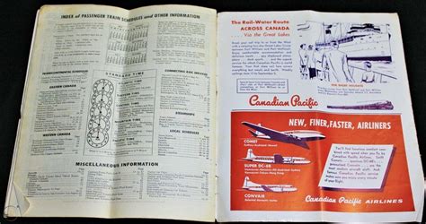 Canadian Pacific Railways Public Timetable Brochure Guide 1953 Vintage