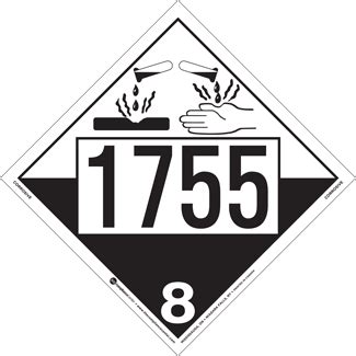 UN 1755 Hazard Class 8 Corrosives Tagboard ICC