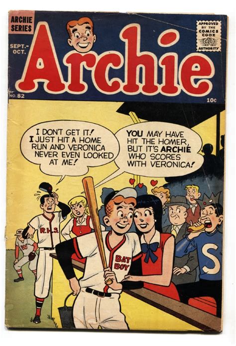 archie 82 1956 scores with veronica cover baseball vg comics barnebys