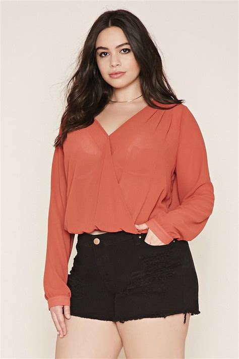 Forever Forever Plus Size Surplice Top Plus Size Outfits